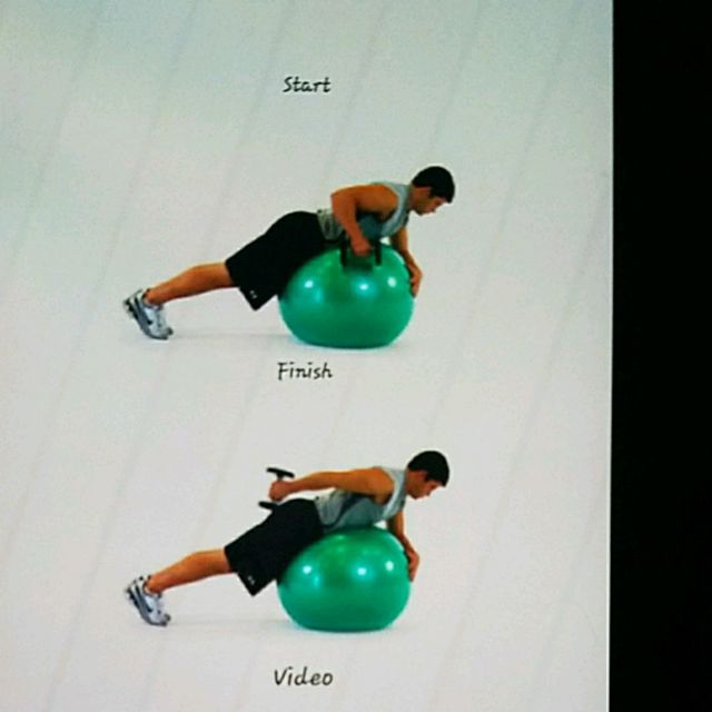 Ball Lying Prone Tricep Extension One Arm by Amy M H. Exercise Howto