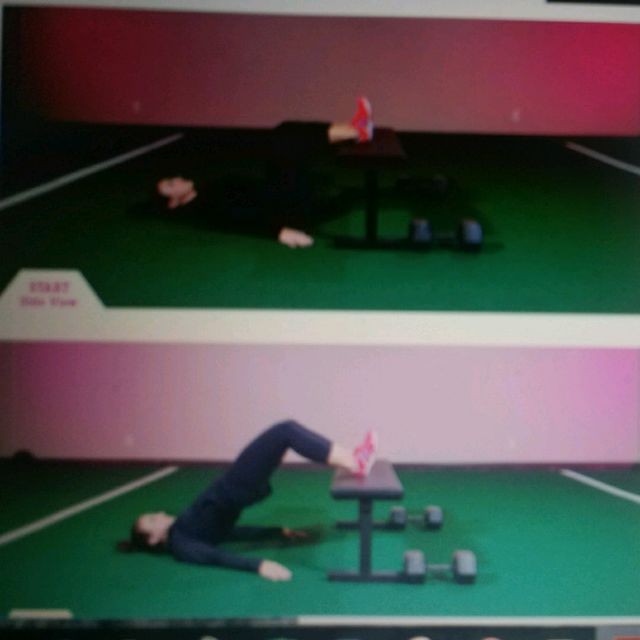 Feet Elevated Glute Bridge by Ali C. Exercise Howto Skimble