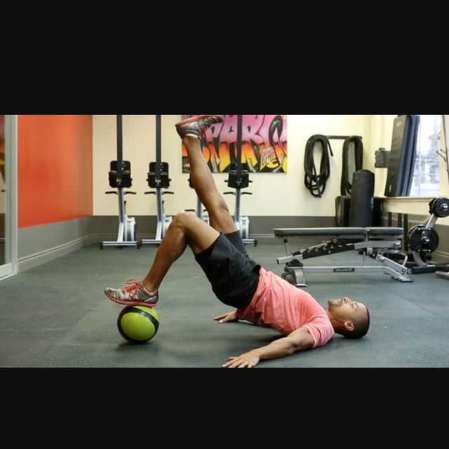 Hip Raises On Medicine Ball Left Leg by Gary Gorospe Exercise Howto