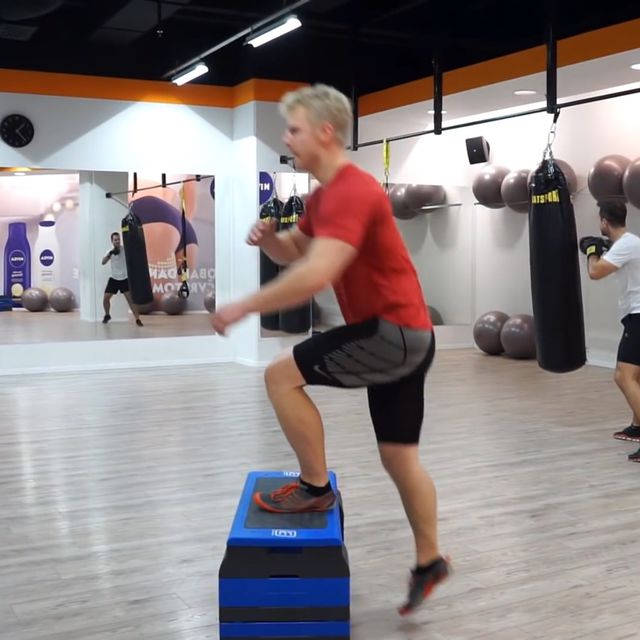 Right Glute Raise Step Ups by 𝓐𝓷𝓲𝓽𝓪 🌊 Exercise Howto Skimble