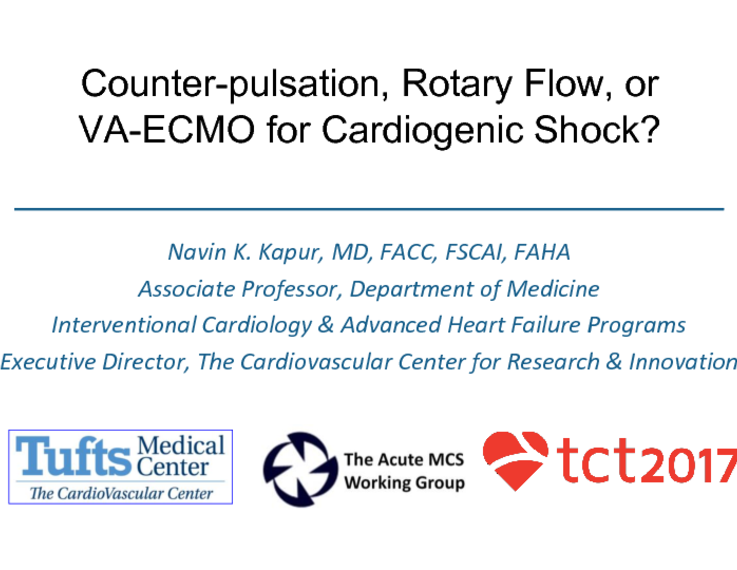Mechanical Hemodynamic Support Counterpulsation Rotary Flow Or Ecmo For Cardiogenic Shock And Why Tctmd Com