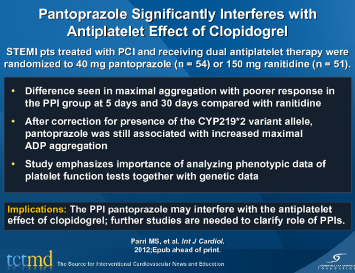 Pantoprazole Significantly Interferes with Antiplatelet Effect of