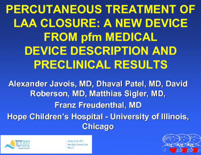 PFM Medical Device Description and Preclinical Results