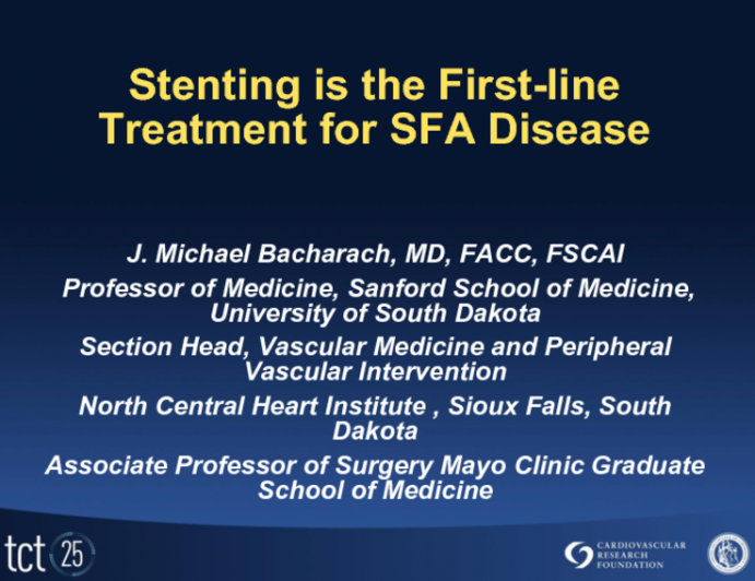 Stenting Is the Firstline Treatment for SFA Disease!