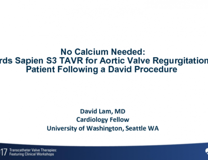 No Calcium Needed Edwards Sapien S3 Tavr For Aortic Valve