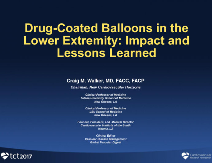 DrugCoated Balloons in the Lower Extremity Impact and Lessons Learned