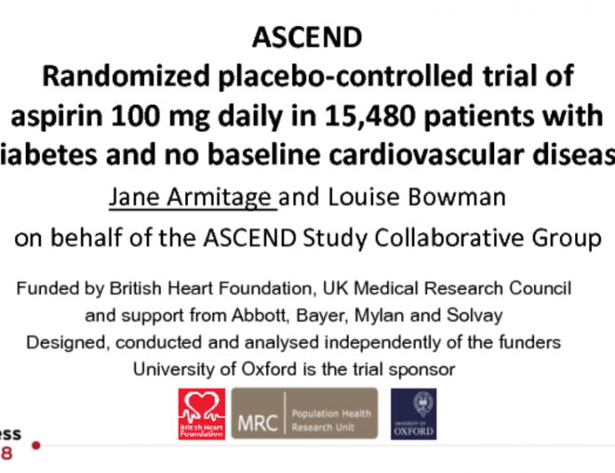 ASCEND Randomized Placebo controlled Trial Of Aspirin Tctmd