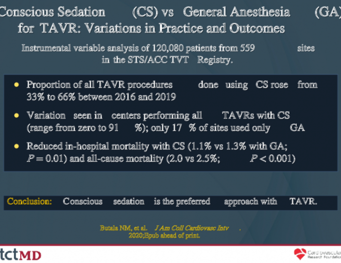 Conscious Sedation (CS) vs General Anesthesia (GA) for TAVR Variations
