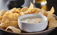 Nacho Chips with White Queso Dip