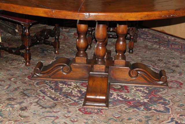 Round Walnut Dining Table