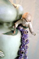 IMPERIAL AMPHORA AUSTRIA DUX WOMAN ON VASE.