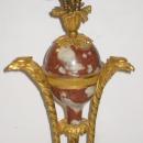 Pair Antique Russian Ormolu Bronze and Marble Candelabra