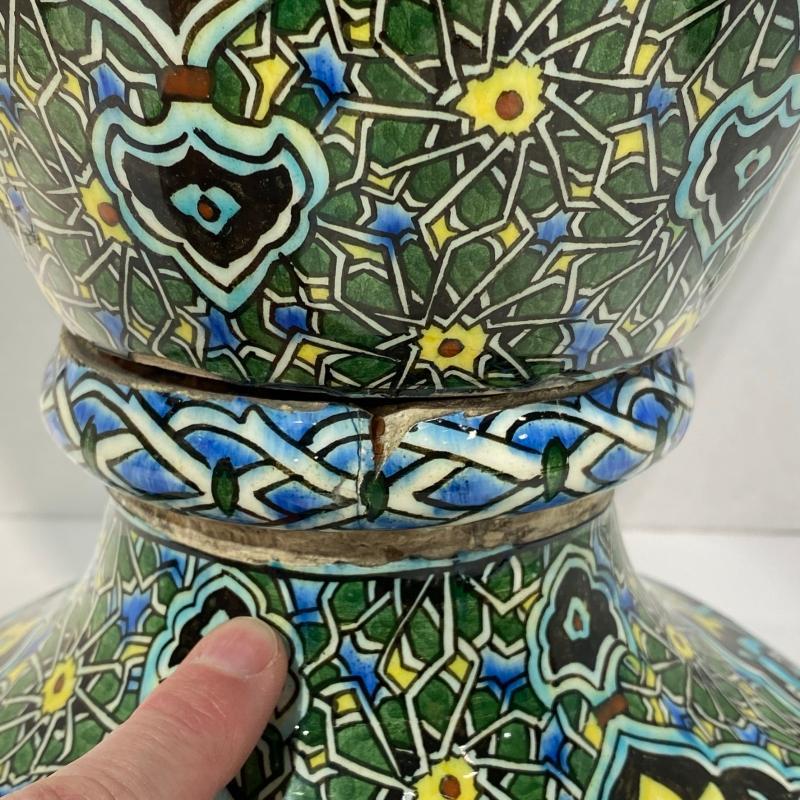 Persian Glazed Faience Stoneware Vase