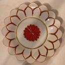 Parcel Gilt Cased White and Ruby Red Glass Punch Bowl