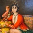 Qajar Persian Female Portrait on Canvas