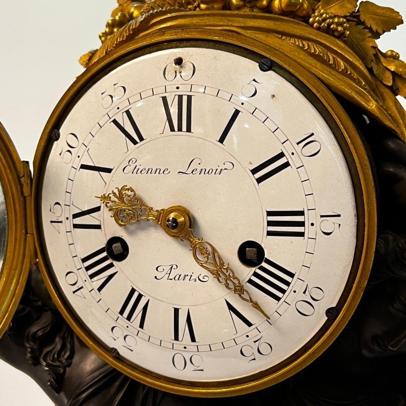 Étienne Lenoir Louis XVI Ormolu Bronze Mantle Clock After Louis Simon Boizot