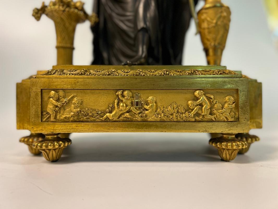 Étienne Lenoir Louis XVI Ormolu Bronze Mantle Clock After Louis Simon Boizot