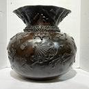 Meiji Japanese Bronze Vase -- Treasure Sack of Hotei or  Daikokuten