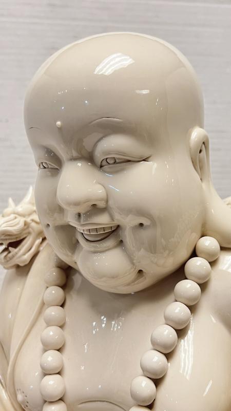 Large Blanc de Chine Budai Laughing Buddha -- 27 in, 69 cm