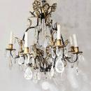Maison Baguès Attributed Bronze and Rock Crystal Chandelier