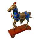 Chinese Sterling Silver and Enamel Horse Figurine on Stand