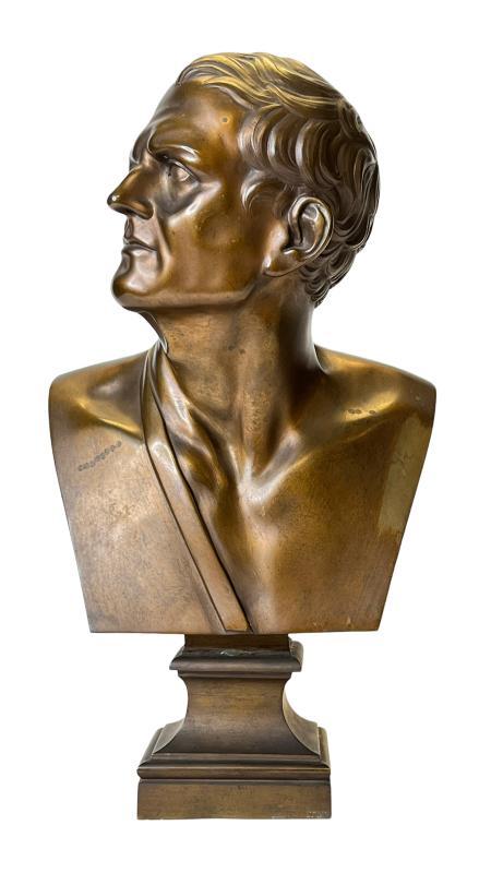 Grand Tour Bronze Bust of Greek Lsyimachus, Successor to Alexander the Great