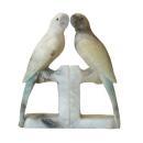 Pair Vintage Italian Alabaster Parrot Bookends