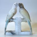 Pair Vintage Italian Alabaster Parrot Bookends