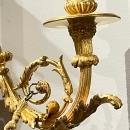 Pair Large French Louis XVI Style Gilt and Silvered Bronze Sconces