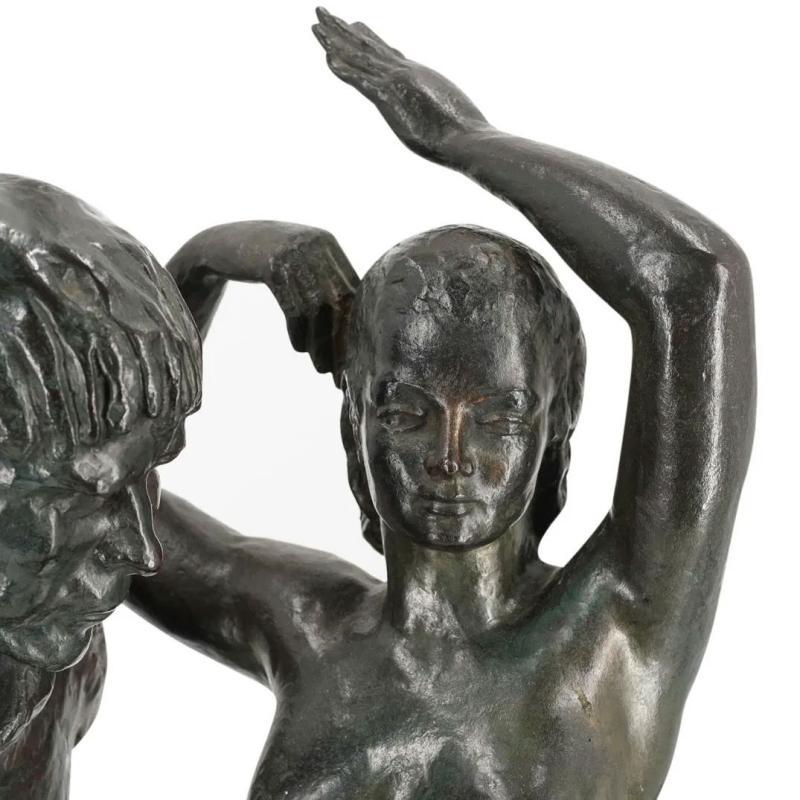 Firmin Vandewoude (1907-1994) Bronze Group Figurative Sculpture