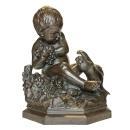 Antonio Giovanni Lanzirotti (1839-1911) Boy and Parrot with Grapes