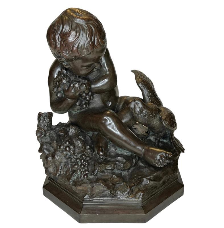 Antonio Giovanni Lanzirotti (1839-1911) Boy and Parrot with Grapes