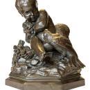 Antonio Giovanni Lanzirotti (1839-1911) Boy and Parrot with Grapes