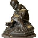 Antonio Giovanni Lanzirotti (1839-1911) Boy and Parrot with Grapes