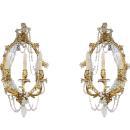 Pair Louis XV Style Gilt Bronze Girandole Mirror Sconces