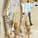 Pair Louis XV Style Gilt Bronze Girandole Mirror Sconces
