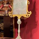 Chinoiserie Jade and Giltwood Lithophane Luminaire Table Lamp Attributed to E. Farmer