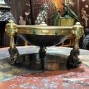 Antique German Bronze and Gilt Metal Baptismal Font in Renaissance Style