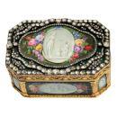 Louis XVI 22K Gold Diamond Encrusted Snuff Box Decorated by Charles-Jacques de Mailly (1740-1817)