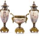 Antique Louis XVI Sevres Style Garniture -- Centerpiece Bowl and Vases / Urns