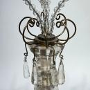 Pair Antique Rock Crystal Bronze Candelabra