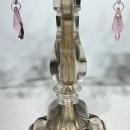 Pair Antique Rock Crystal Bronze Candelabra