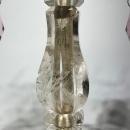 Pair Antique Rock Crystal Bronze Candelabra