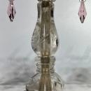Pair Antique Rock Crystal Bronze Candelabra