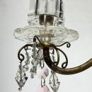 Pair Antique Rock Crystal Bronze Candelabra