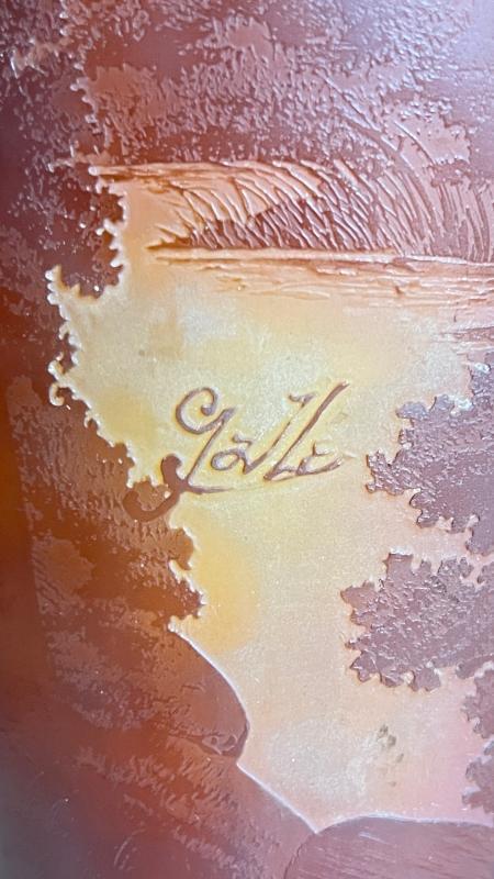 Monumental Emile Galle Cameo Glass Vase -- 33 in, 84 cm