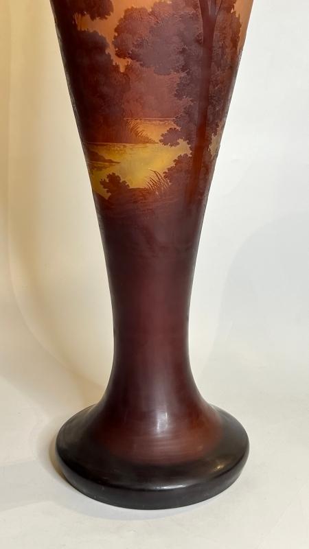 Monumental Emile Galle Cameo Glass Vase -- 33 in, 84 cm
