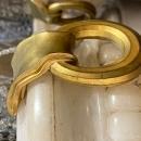 Set Four (4) Antique Alabaster Torchiere Floor Lamps