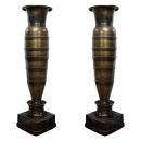 Pair Monumental Art Deco Bronze Vases from Waldorf Astoria Hotel