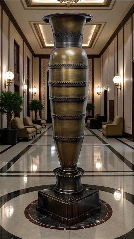 Pair Monumental Art Deco Bronze Vases from Waldorf Astoria Hotel